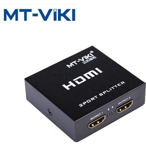 MT-VIKI HDMI Splitter HD Video Distributor 1x2 1080P 3D 1 Input 2 Output 5V 1A Power Supply MT-SP102M