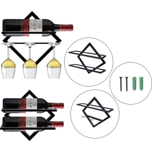 Wall Mounted Upside Down Wine Rack Bottle cocktail glass Goblet Glass Holder Storage Shelf Organizer Home Kitchen Decoration