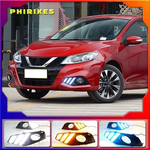 New upgraded version top quality led drl daytime running light with yellow turn signal for Nissan New Nissan Tiida Only 2017-18