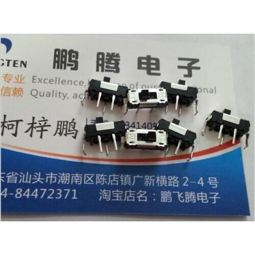 Original new 100% micro vertical pull switch sliding switch 2 gear switch double row 3pin with bracket