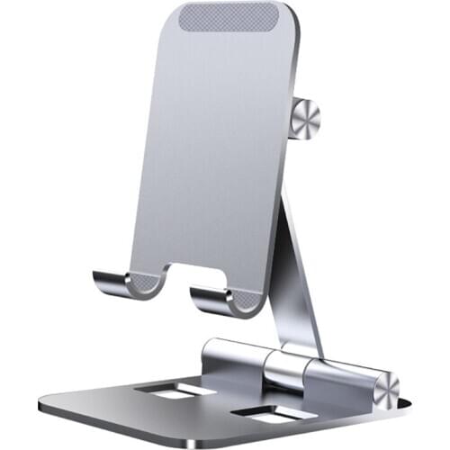 Cell Phone Stand Holder Adjustable Foldable Aluminum Desktop Mobile Phone Cradle Dock for Bedside Table Office Desk