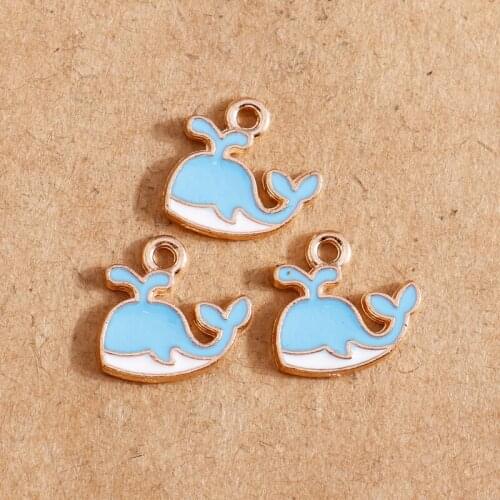 10pcs/lot 12*13mm Enamel Whale Charms for Jewelry Making Ocean Pendant Bracelet Necklace Charms DIY Accessories