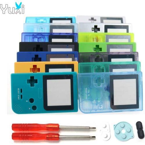 YuXi Clear Housing Shell Cover Replacement For Nintendo Gameboy Pocket Game Console For GBP Housing Case with screwdriver tools