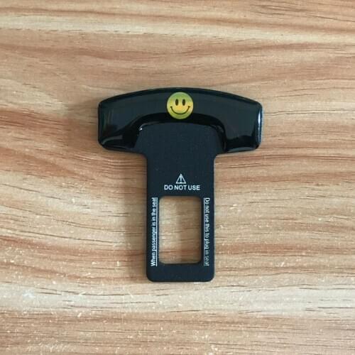 Smiley face Safety Belt Buckles Real Carbon Fiber Trucks Car Seat Safty Belt Alarm Canceler Stopper for Honda accessories