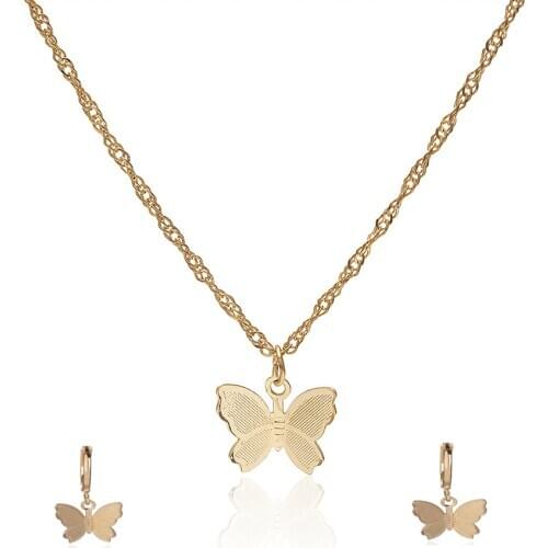 QIMOSHI Butterfly Necklace for Women Girls Chain Necklace Charm Huggie Hoop Cute Dainty Jewelry