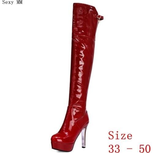 Platform Women Over the Knee Boots High Heel Shoes Woman Thigh High Boots Small Plus Size 33 - 50