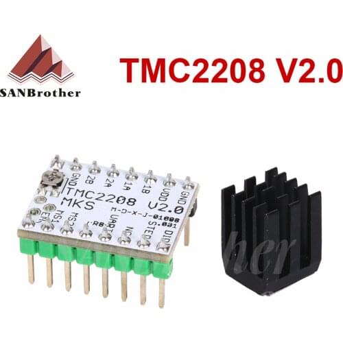 1PC Stepstick TMC2208 driver Stepper Motor Super Silent With New Heat Sinks Replace For SKR V2.0 Control Board MKS GEN Ender 3