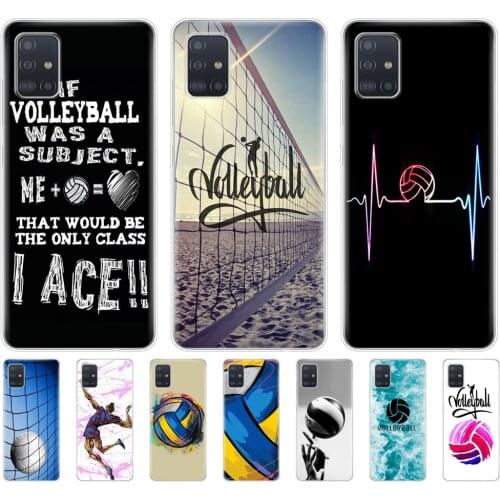 Silicon Case For samsung galaxy A31 A41 A51 A71 A01 A81 A91 A11 A30S A20S A21S A50S M11 M21 M31 M30S M40S Case Volleyball Sports