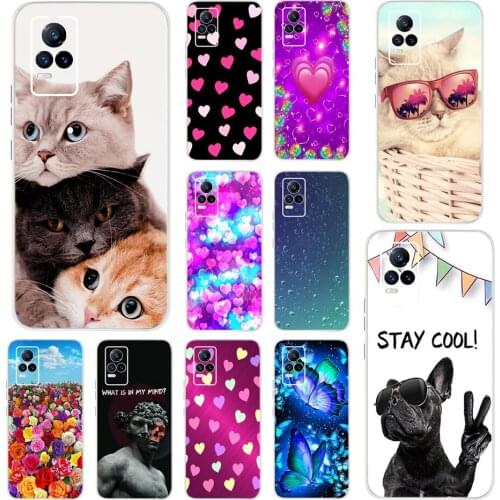 Silicone Case For Vivo V21E Case V21E 4G V2055 Soft TPU Back Cover For Vivo Y73 V2059 Y 73 Phone Covers Bumper Coque Shell Cute