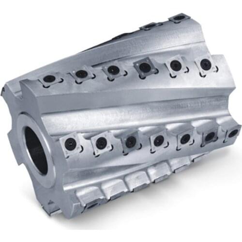 Spiral Cutterhead Sprial Planing Cutter Head Helical Cutter for Spindle Machine 4-side Moulder 6T T.C.T knife bit size