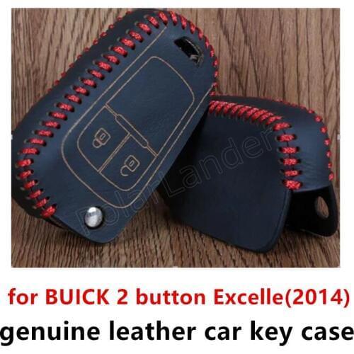 Only Red fit for BUICK 2 button Excelle(2014) Genuine quality leather car key case cover Hand sewing DIY car styling new fashion