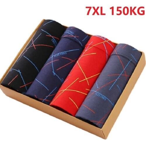 4pcs/lot 7XL 6XL Men Underwear Boxer Modal Breathable Comfortable Underpants Male Soft Panties Men Boxers Shorts Sexy Men Boxer