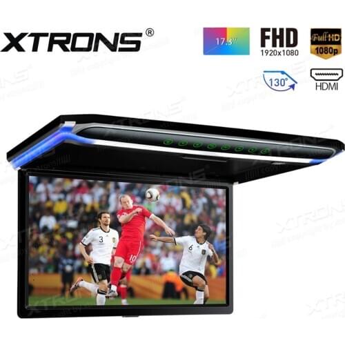 17.3" Ultra-Thin Touch Button Design Flip Down Car Monitor Car Roof Monitor Roof Mounted Monitor (2 IR Headphones Included)