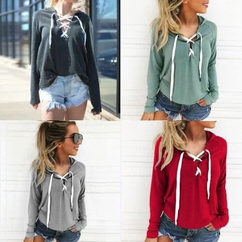Spring Autumn Fashion Hooded Collar Long Slevve Womens Sweatshirts 2021 Casual Bandage Hollow Out Ladies Sweatshirts Plus Size
