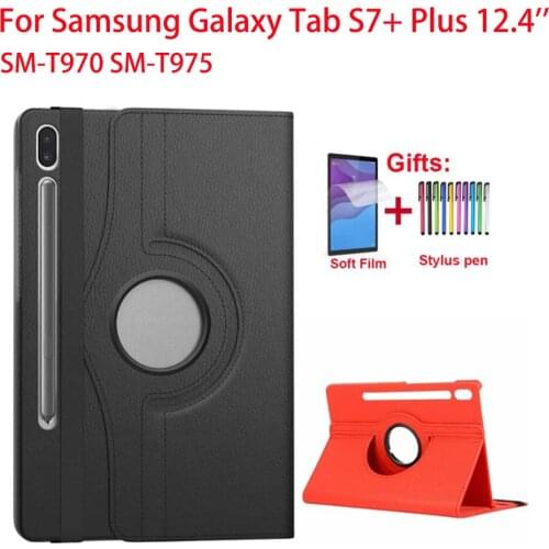 360 Degree Rotating Case For Samsung Galaxy Tab S7+ Plus 12.4 inch 2020 SM-T970 SM-T975 SM-T976 SM-T978 Tablet Cover Funda Coque