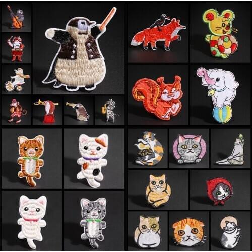 Sleep Cat Mom Animal patches Iron On Zebra Penguin turtle embroidery appliques high quality Kawaii goose clothes badges