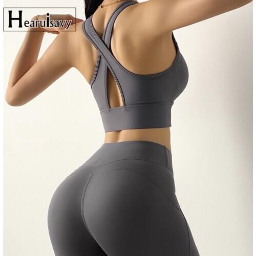 Net Yarn Patchwork Fitness Sports Bra Women Gym Beauty Back Cross Workout Yoga Tops Breathable High Strength Support Running Bra