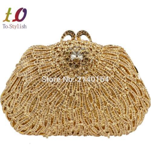 Gold Luxury Party Bag Crystal Evening Prom purse Candy Lovely Bling Ladies Soiree Banquet Clutch Bag for Women Wedding Bag 88585