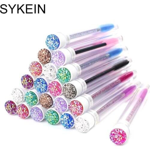 1 Pcs Diamond eyebrow brush tube disposable eyelash brush Reusable Crystal Eyelash brush replaceable dust-proof Sparkling Bling