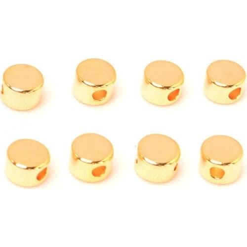 10 PCS 4*2.5mm 8*3mm Fashion Metal Brass Gold Round Spacer Beads DIY Flat Beads For Jewelry Making