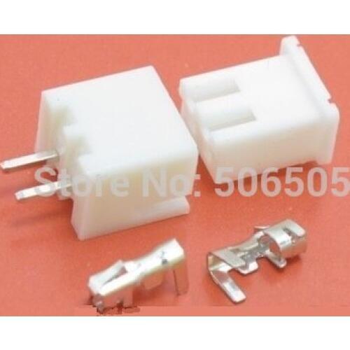 2.54mm 2pins connector socket and plug with terminal 50pcs/lot