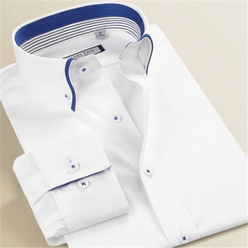 2019 New Summer 100% Cotton White Shirts Men Imported Clothing Camisa Social Masculina Long Sleeve Men Shirt Slim Fit A0245