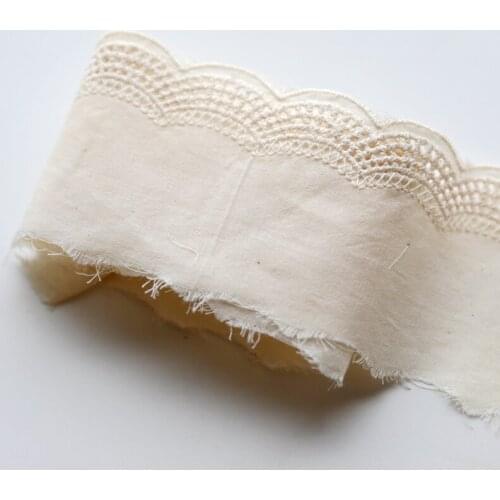 5yards/lot 10cm Bleach White Cotton Cloth Dot Embroidered Lace Trimming Material Simple and Elegant X663