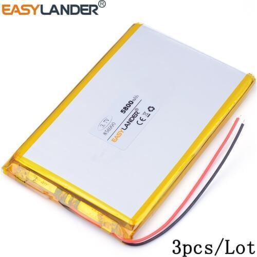 3pcs /Lot 5800mAh 856990 lithium Li ion polymer rechargeable battery for POWER BANK,tablet pc,pipo,GPS,cell phone