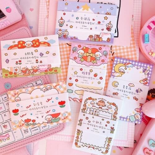 30Sheets Kawaii Cartoon Animal Sheep Stars Flowers Candy Memo Pad Sticky Notes Notepad Diary Notes