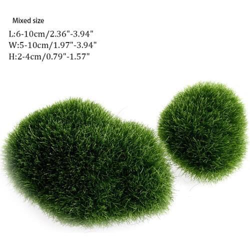 5pc Aquarium decoration Green Artificial Moss Stone Fake Rock Micro Landscape Decor Accessories