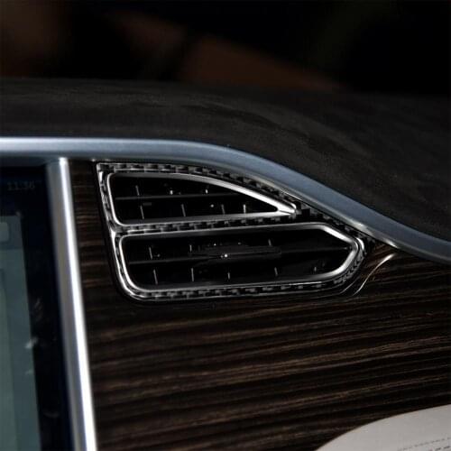 70% Dropshipping!!4Pcs Carbon Fiber Car Center Control Air Outlet Decor Sticker for Tesla Model X