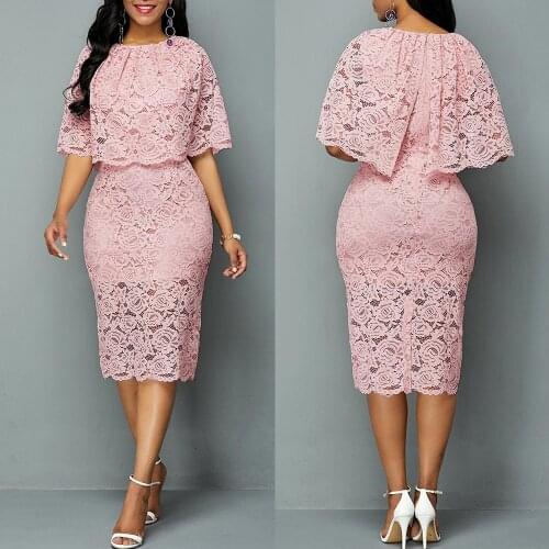 African Lace Dresses For Women Fashion New Africa Sexy Wedding Outfit 4XL 5XL Plus Size Maxi Dress Dashiki Ankara Pink Robe