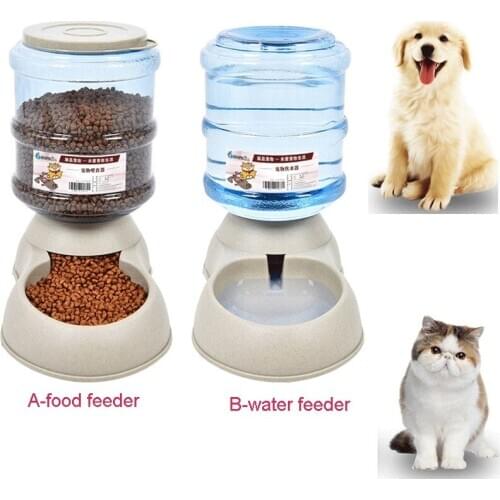 Large Capacity Pet Cat Dog Automatic Feeder Dog Cat Drinking Bowl For Dog Water Drinking Cat Feeding Dispenser Pet Supplies 3.8L