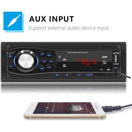Car Radio Single 1 DIN Stereo Receiver 12V Input Dashboard TF Card USB Auxiliary Car Audio Radio Station Receiver Radio Station