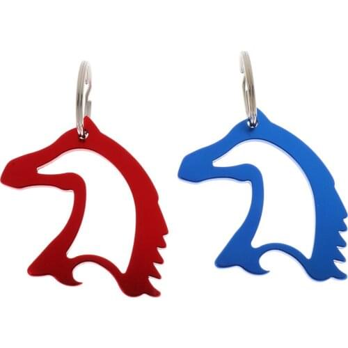 Stylish Horse Head Pattern Bottle Opener Key Ring Keychain Bag Pendent Novelty Gift Key Chains Outdoor Kitchen Tools