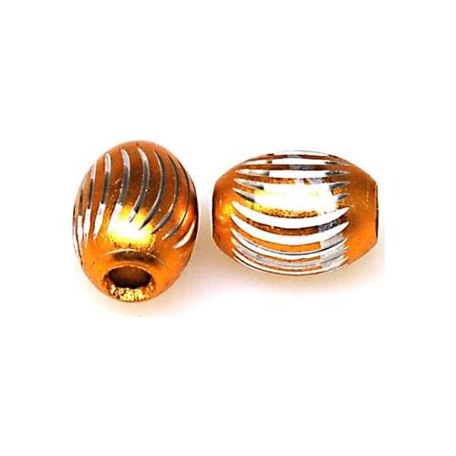 Beads,Loose beads 12*15mm Oval Aluminium Beads,Golden beads with carving, sold of 200pcs