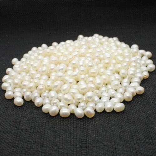 10pcs / bag natural freshwater pearl loose beads 5-11mm oval center hole ladies jewelry making DIY necklace earring accessories