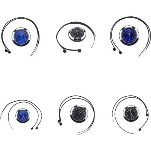 7/8" 1" Motorcycle Handlebar Mount Dial Clock Watch Thermometer Hygrometer