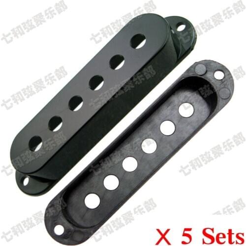 5 Sets/Lot Black Single Coil Pickup Covers For Electric Guitar,string spacing 48/50/52mm