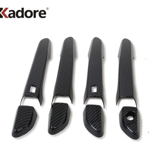 For Hyundai Tucson 2015 2016 2017 2018 2019 2020 Carbon Fiber Door Handle Cover Trim Molding Trims Sticker Car Accessories LHD