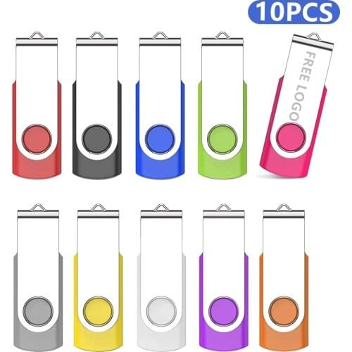 10Pack Colorful 360° Rotation 512MB 1GB 2GB 4GB 8G 16G 64GB 128GB USB Flash Drives Memory Stick Thumb Drives Free Logo Wholesale