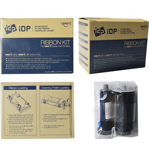 Idp original 659378 SS-IDDC-P-YMCKO Half Panel Size Color Ribbon with Resin Black and Overlay for Smart 31 51 ID card printer