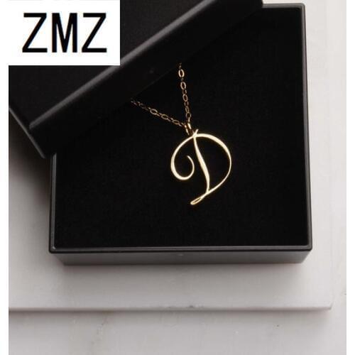 ZMZ 10pcs/lot 2019 Europe/US fashion English letter pendant lovely letter D text necklace gift for mom/girlfriend party jewelry