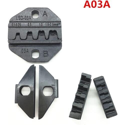 Crimping tool dies set A03A for open barrel terminals 27-13AWG 0.1-2.5mm2