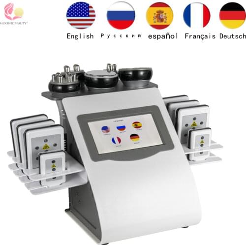 2021 New 6 in 1 Ultrasonic 40K Cavitation Vacuum Fat Loss Body Shaping Machine Remove Wrinkle RF Beauty Device Home Use