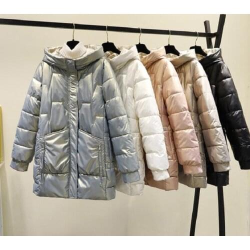 2021 New Hooded Long Parkas Women Winter Fashion Solid Thick Coats Elegant Basic Cotton Padded Winter Jacket Women