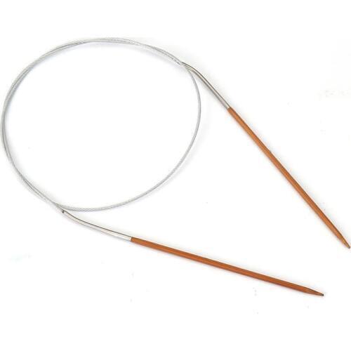 New 3 mm Bamboo & Stainless Steel Circular Knitting Needles Hand Sewing Needles Tool Crochet Hooks 80 cm(31 4/8") long, 1 Pair