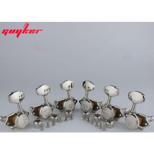 NEW Vintage 1:16 Open Gear Locking Tuner Pegs Gear Butterbean Guitar Tuners Nickel color