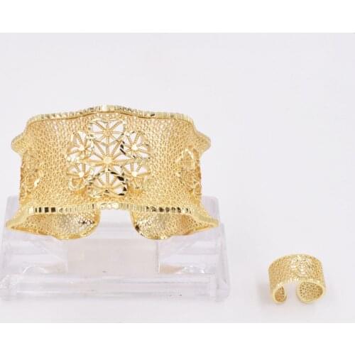 NEW High Quality Ltaly 750 Gold color Jewelry Set For Women african beads fashion Bracelet jewelry