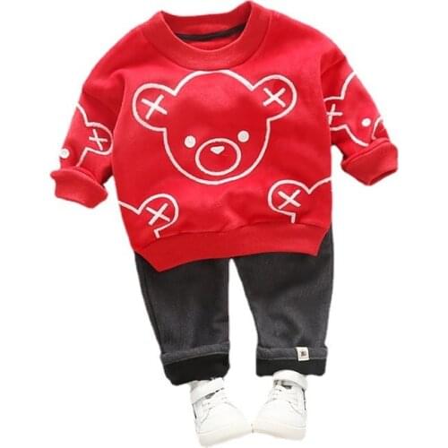 New Winter Baby Girl Clothes Suit Children Boys Thicken Warm T-Shirt Pants 2 Piece Set Toddler Fashion Costume Kids Tracksuits